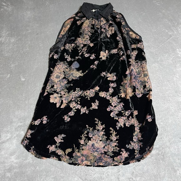 gimmicks by BKE Tops - The Buckle Gimmicks Top Womens XL Black Floral Burnout Velvet Tunic Whimsigoth